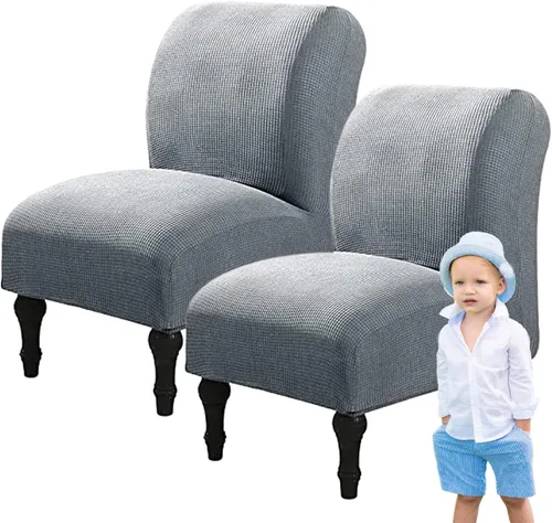 Vista 43 de Fundas elásticas para silla sin brazos, extraíbles y lavables, de elastano jacquard sin reposabrazos, protector de muebles para sala de estar, Verde
