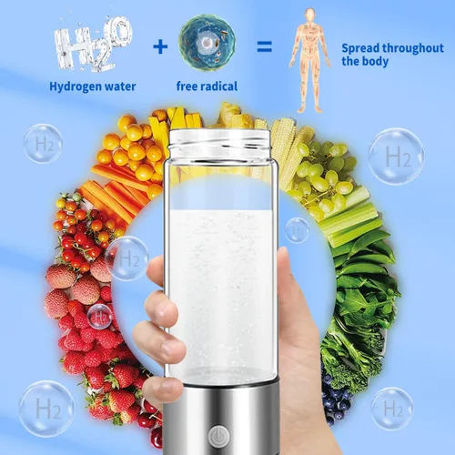 Vista 4 de H2next - Botella de agua de hidrógeno - Generador portátil recargable, 14 onzas, 6000+PPB agua de hidrógeno puro
