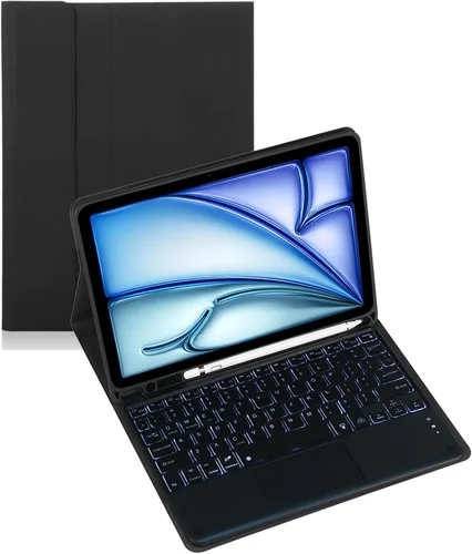 Vista 20 de Funda de teclado para tableta Android Samsung Galaxy Tab A9 de 8.7 pulgadas SM-X110/X115/X117 Cubierta trasera a prueba de golpes Funda de Negro