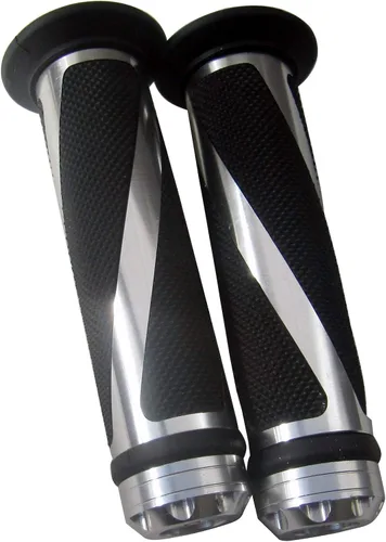 Vista 2 de Puños de gel para manillar gris titanio con tapas de extremo gris titanio compatibles con Kawasaki Ninja 650 2014