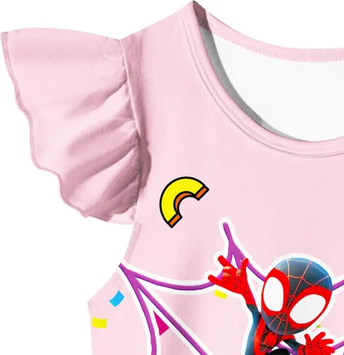 Vista 3 de NOTLY Disfraz de niña pequeña, vestidos de fantasía para niños, increíble ropa de juego con volantes, atuendo casual