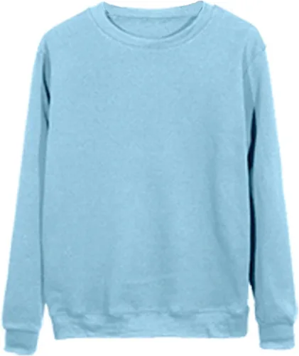 Vista 4 de Sudadera de manga larga para mujer 2023, color liso, cuello redondo, ajuste holgado, casual, clásica, blusas de moda de otoño