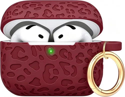 Vista 34 de Compatible con funda AirPods Pro 2019, Gawnock Funda de silicona suave y flexible para funda AirPods Pro para mujeres y niñas con llavero (Caqui)