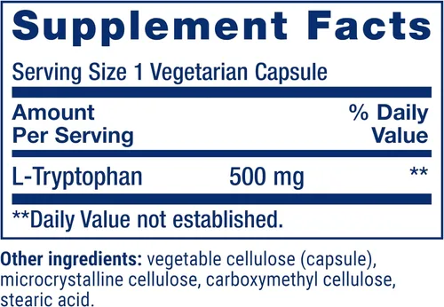 Vista 3 de Life Extension L-Tryptophan, 500 mg, Encourages Healthy Serotonin Levels and Promotes Healthy Sleep, Mood, Stress Response & Satiety, Gluten-Free