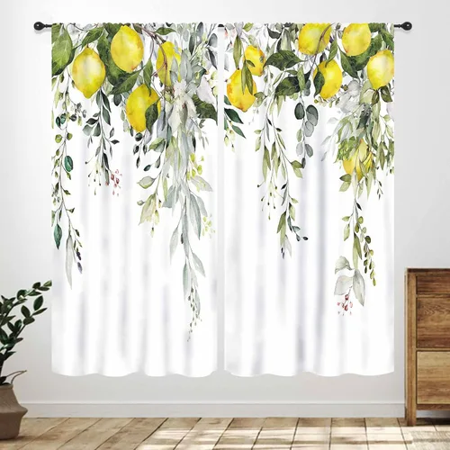 Vista 27 de Cortinas de cocina rústicas, color negro y blanco, tablón de madera con cuchillo y cuchara para barra, bolsillo para barra, tratamiento de ventana