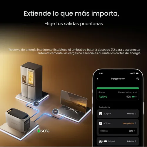 Vista 8 de EF ECOFLOW Estación de energía portátil DELTA 3 Max Plus, batería LiFePO4 de 2048 Wh, generador solar (panel solar opcional), salida máxima de 3000