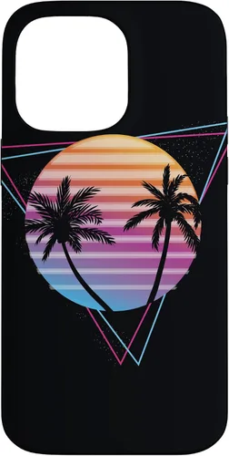 Vista 21 de Palm Sunset 80s Vibe Retrowave Synthwave Aesthetics - Carcasa para iPhone 16