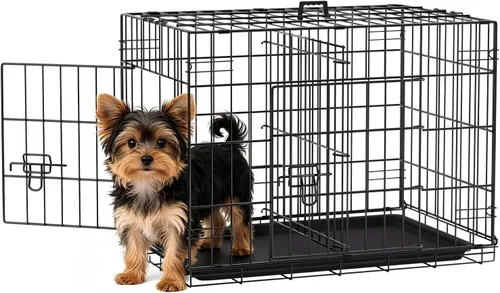 Vista 48 de [Usado] FDW Jaula para perros pequeños de 24 pulgadas plegable de metal con alambre para mascotas, doble puerta con panel divisor para interiores