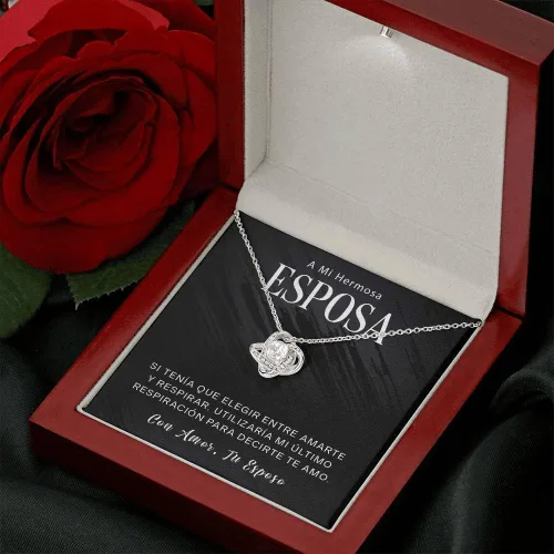 Vista 6 de Collar de regalo para mi esposa - Regalo para mi esposa especial, collares de promesa es para siempre, regalo para mi esposa, mi alma gemela