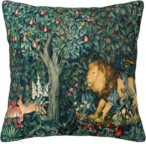 Vista 14 de Fundas de almohada William Morris diseño Strawberry Thief, fundas de almohada decorativas suaves para exteriores, fundas de almohada para decoración