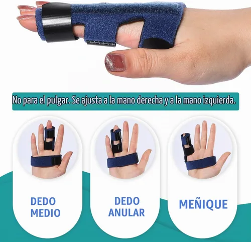 Vista 2 de Sumifun Férula de dedo de gatillo para mano derecha e izquierda, soporte de dedo de mazo para anillo medio índice meñique, para enderezar los dedos