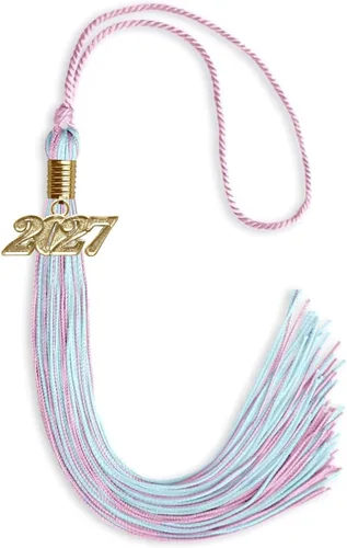 Vista 158 de Endea Graduation - Borla de doble color mixto con fecha dorada (negro/dorado antiguo, 2021)
