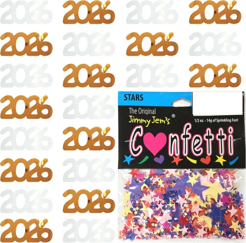 Vista 20 de Confetti Year 2023 Blue Royal, Orange Combo - 2 bolsas de media onza (1 oz)