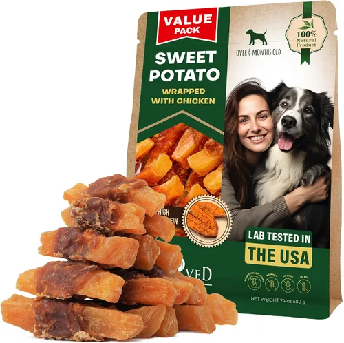Vista 11 de Beloved Pets - Caprichos de batata dulce para perros y golosinas masticables de pato saludables 10.6 Oz - Snacks para cachorros y huesos blandos