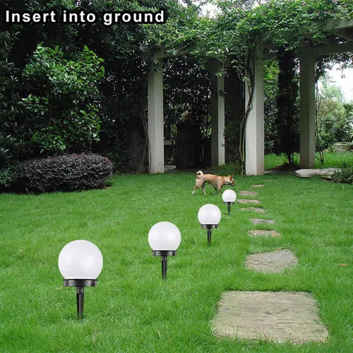 Vista 8 de SHINEOFI 4 unids resistente a la intemperie lámparas de césped en forma de burbuja jardín luces LED blanco resplandor al aire libre camino
