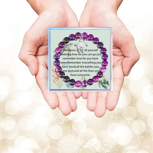 Vista 6 de MollyQueen Pulsera de tortuga marina, regalos para amantes de las tortugas, regalos de tortuga marina, joyería inspiradora de Navidad, regalo