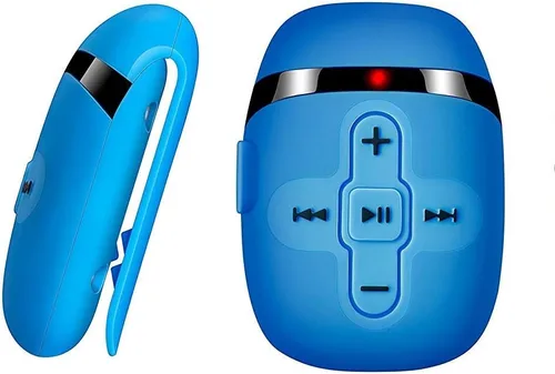 Vista 2 de Reproductor de MP3 impermeable para natación, auriculares subacuáticos con cable corto, MP3 impermeable natación bajo el agua 9.8 ft, función