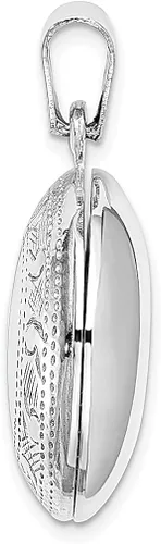 Vista 2 de Colgante de plata de ley 925 con borde circular, dije en forma de dije de joyería fina para mujer, regalos para ella