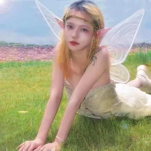 Vista 2 de YOUBLEK Alas de hadas para adultos alas de mariposa alas de ángel transparentes y brillantes disfraz de Halloween para niños
