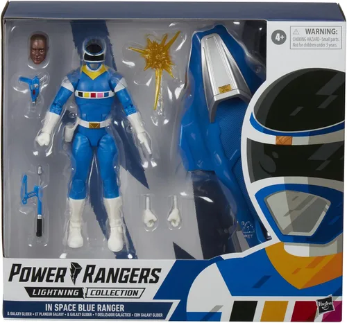 Vista 2 de Power Rangers Lightning Collection in Space Blue Ranger & Galaxy Glider - Figura de acción coleccionable de 6 pulgadas, múltiples accesorios
