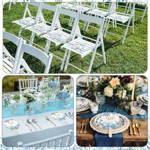 Vista 3 de Huwena 50 juegos de abanicos de boda para invitados, gracias por celebrar con nosotros, abanicos de mano, abanicos plegados de mano, regalos de baby