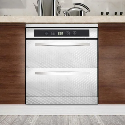 Vista 4 de VEELIKE Adhesive Paper Silver 60cm x 900cm Coating Splash Guard Kitchen Adhesive Film Aluminum Wallpaper Waterproof Roll Furniture Adhesive Film