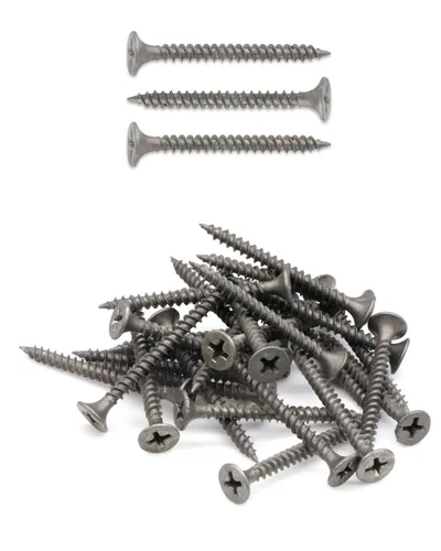 Vista 9 de Tornillos Phillips de cabeza plana #6x1 para paneles de yeso de rosca fina, tornillo de madera de punta afilada, acero al carbono 1022A, fosfato gris