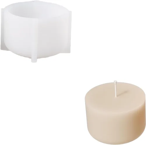 Vista 7 de BOOWAN NICOLE Vasos de vela de rosas con tapa, moldes de silicona y moldes de silicona de recarga de velas, molde de silicona para cemento