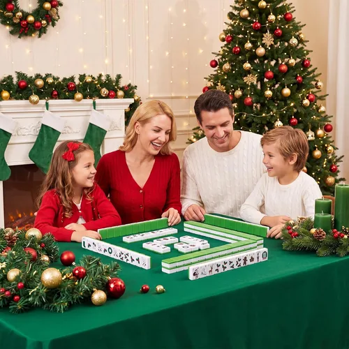 Vista 6 de Juego de 164 piezas de mahjong americano de Navidad Multicolor