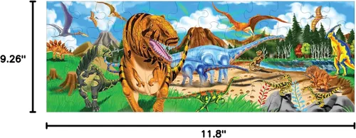 Vista 10 de Melissa & Doug Land of Dinosaurs - Rompecabezas, diseño de dinosaurios, (48 piezas, 4 pies de largo)