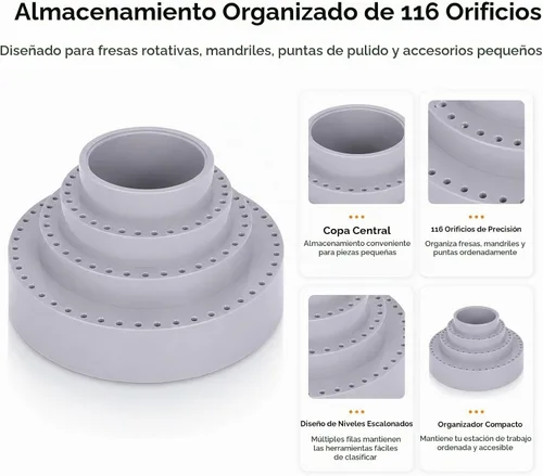 Vista 2 de Rotary Tool Bit Holder Mandril Banco Herramienta Pulido Pulido Rueda Conjunto Gris