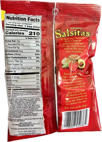 Vista 2 de El Sabroso Salsitas Spicy Salsa - Chips redondos de tortilla, bolsas de 1.5 onzas (paquete de 12, total de 18 onzas)
