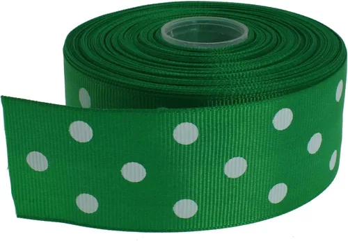 Vista 8 de Cinta de grogrén de lunares de 25 yardas cada rollo 100% poliéster (1 pulgada, beige)