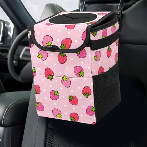 Vista 9 de Bote de basura plegable reutilizable e impermeable con tapa, cubo de basura automotriz, organizador interior del automóvil 2022011263