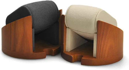 Vista 7 de Woodten Soporte de exhibición para reloj de madera maciza (gris)