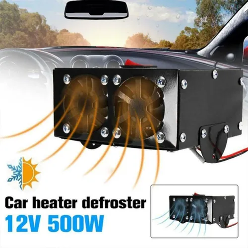 Vista 2 de Calentador de Coche - TOPMELON Descongeladores de Parabrisas Desempañador de Coche 12V 500W Calentador de Coche 2 en 1 Calentadores Portátiles
