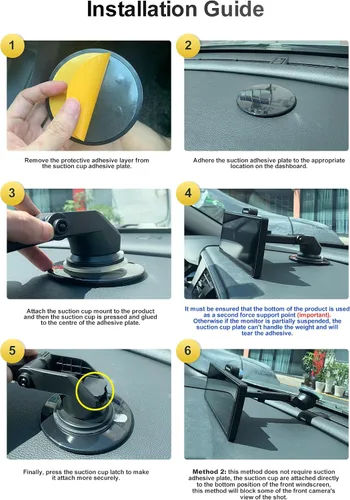 Vista 5 de Soporte de montaje universal de ventosa para automóvil fijo en el parabrisas o tablero, adecuado para 7 pulgadas, 9 pulgadas, 10 pulgadas, portátil