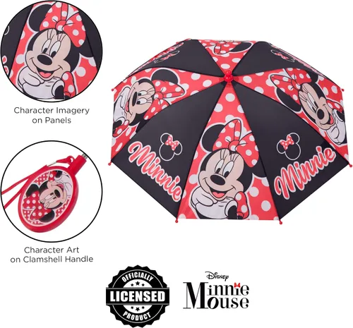 Vista 3 de Disney Paraguas y deslizadores para niños Minnie MouseMoanaVampirina - Conjunto de ropa de lluvia para niños pequeños y niñas pequeñas para edades
