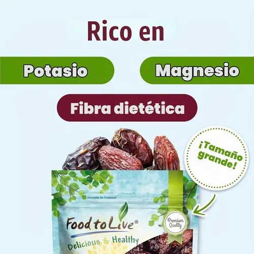 Vista 5 de Food To Live ® dátiles Medjool (1 libra)