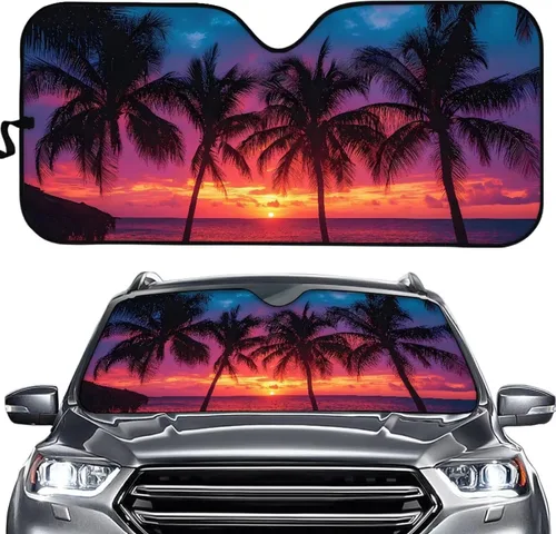 Vista 45 de SEANATIVE Parasol divertido para parabrisas de automóvil, protección contra rayos UV, protector de ventana delantera, diseño de ojos enojados
