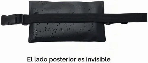 Vista 9 de Cangurera pequeña para viaje, resistente al agua Negro