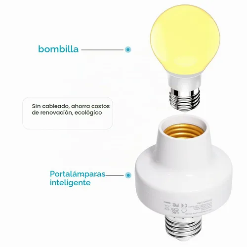 Vista 6 de AICase Enchufe de luz inteligente WiFi E27/E26, [2 unidades] Inteligente WLAN Home Control remoto Soporte de bombilla compatible con Alexa y Google