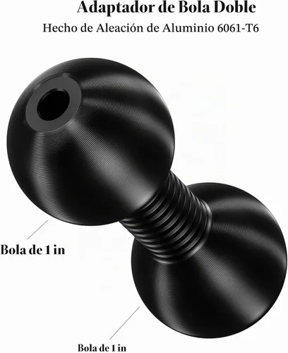 Vista 2 de BRCOVAN Adaptador de bola doble de aleación de aluminio de 1