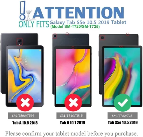 Vista 2 de Funda con teclado retroiluminado para Samsung Galaxy Tab S5e de 10.5 pulgadas 2019, 7 colores de retroiluminación desmontable teclado inalámbrico