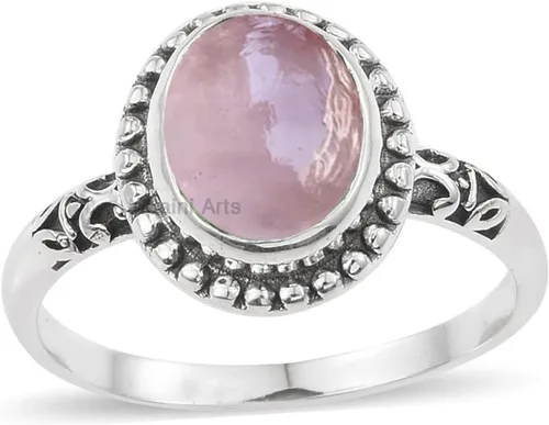 Vista 6 de Anillo de plata de ley 925 para mujer, anillo único de gema ovalada hecho a mano