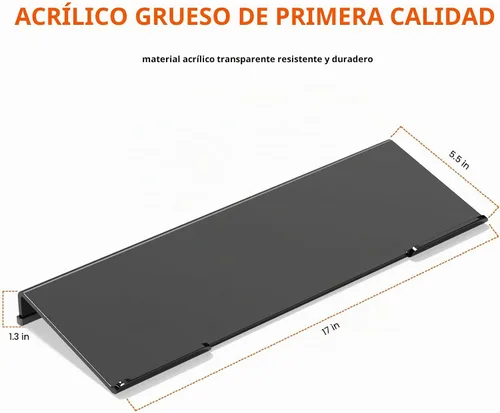 Vista 3 de Richboom - Soporte para teclado de computadora, inclinado, elevador de teclado de PC para escritura ergonómica fácil, bandeja de teclado acrílica