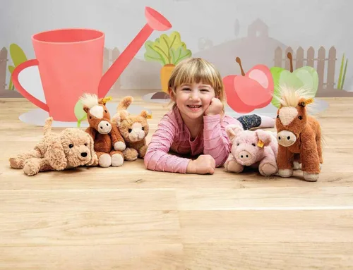 Vista 6 de Steiff Piko Pig - Juguete de peluche de peluche, color rosa, 11 pulgadas