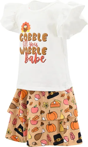 Vista 36 de Unique Baby Girls 2pc Skirt Set Outfit Long Sleeve Top with Skirt