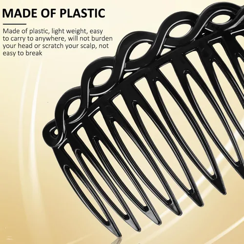 Vista 3 de COMNICO Juego de 6 peines laterales franceses para mujer, juego de accesorios de peine de pelo de plástico, pinzas decorativas para el cabello