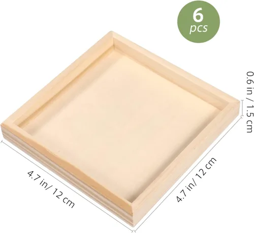 Vista 2 de 6 bandejas de madera sin terminar bandejas de madera para servir DIYBlank tableros de madera para manualidades, proyectos, pintura, suministros